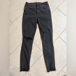 PAIGE Black Ripped Skinny Jeans